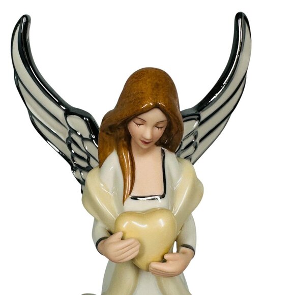 2005 THE BRADFORD EDITIONS Friends Are Like Angels 8" MUSICAL FIGURINE & Cert - Picture 8 of 9